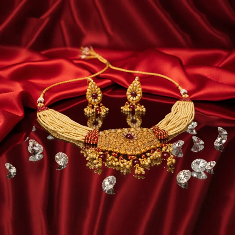 Imperial Ruby Choker 21 Karat Gold 2 Tola - Image 3