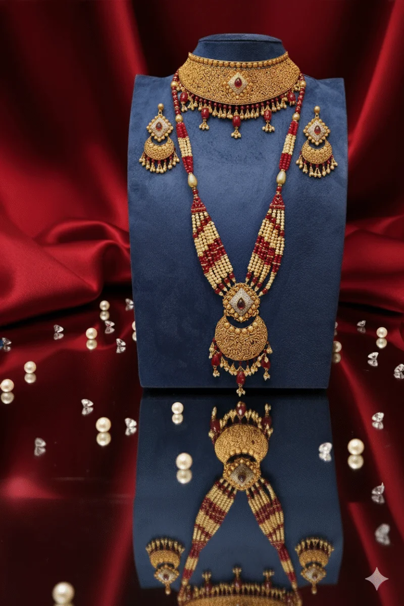 Exquisite 21 Karat Gold Bridal Set (8 Tola) - Image 10
